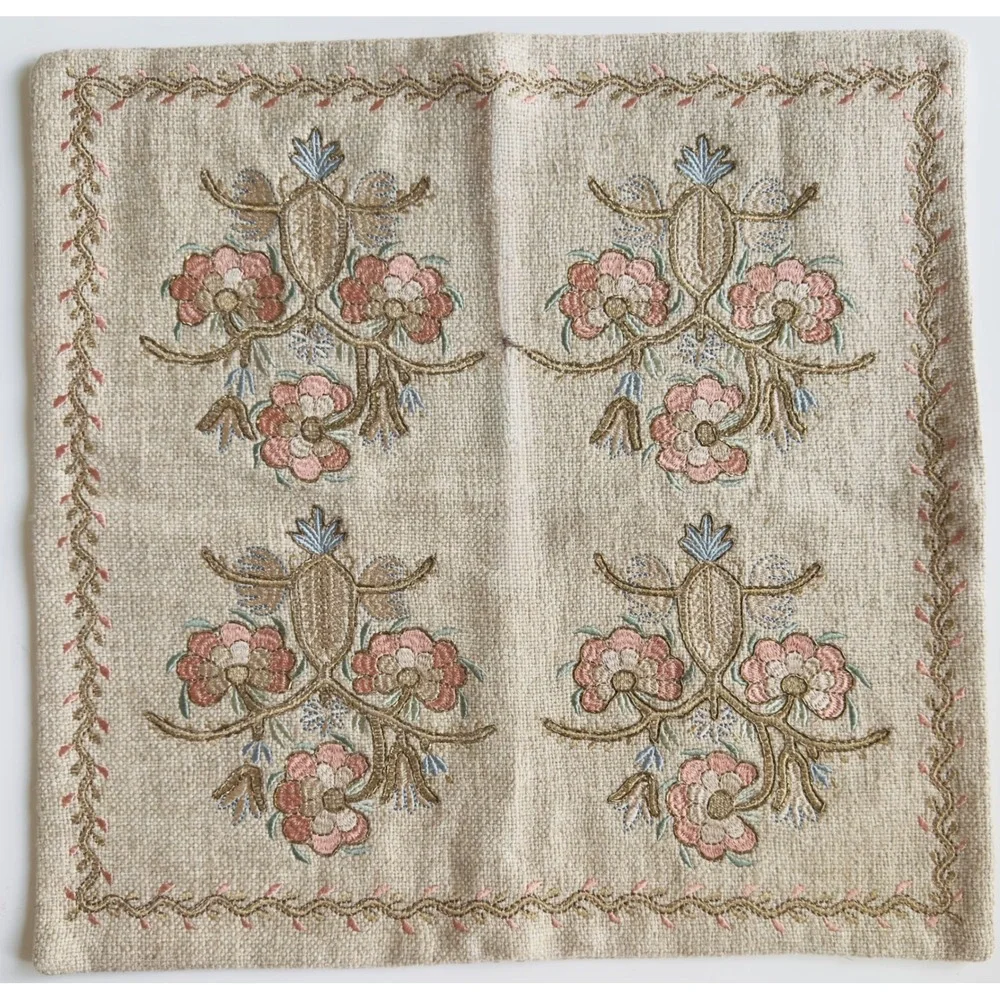 Pottery Barn Saige Embroidered Cotton/Linen 20